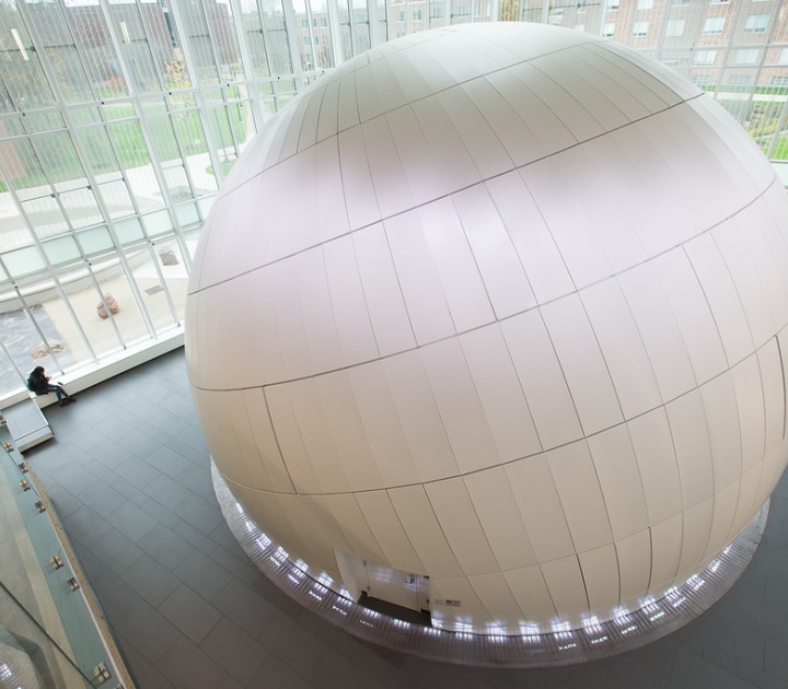 Aerial view of Buffalo State's Whitworth Ferguson Planetarium