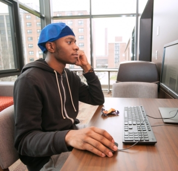 Student at a computer