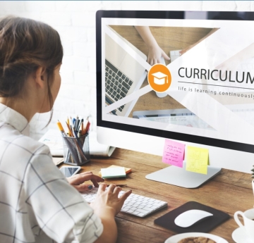 Student working online