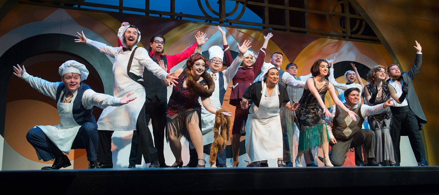 Students on stage of a theater performance