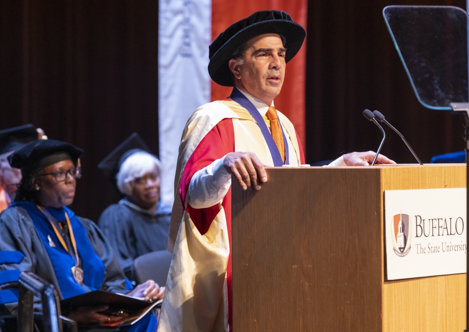 Gerard Puccio speaks at academic convocation