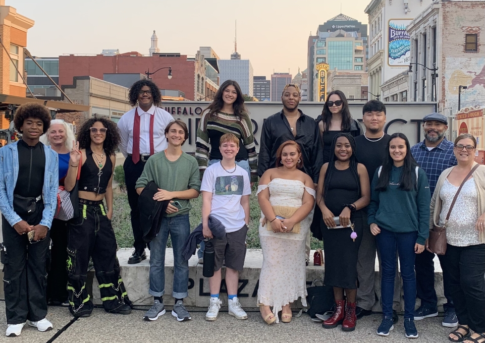 Buffalo State theater students and faculty in the theater district